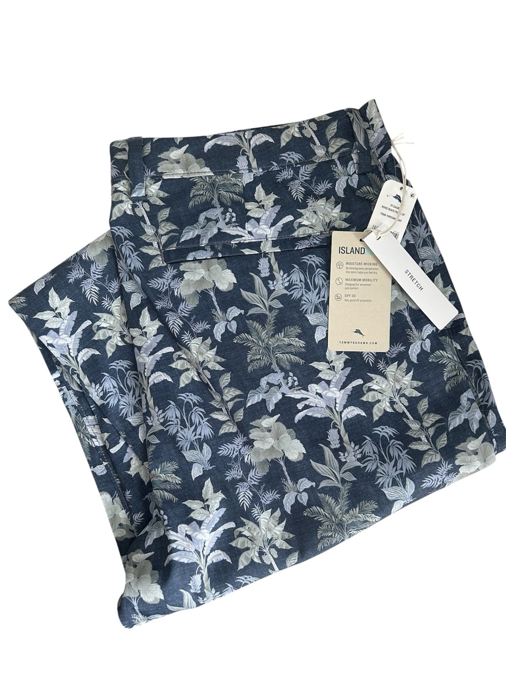 Tommy Bahama Kehoe Beach Palms Pants Parisian Night Blue Mens 38 x 32 ST124438